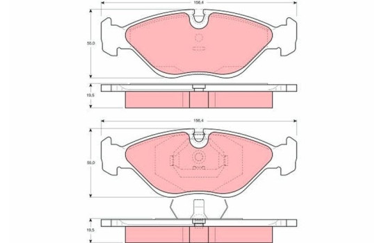 Brake Pad Set, disc brake GDB969 TRW, Image 2