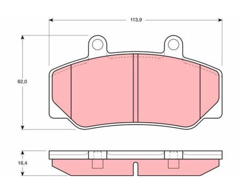 Brake Pad Set, disc brake GDB970 TRW, Image 2