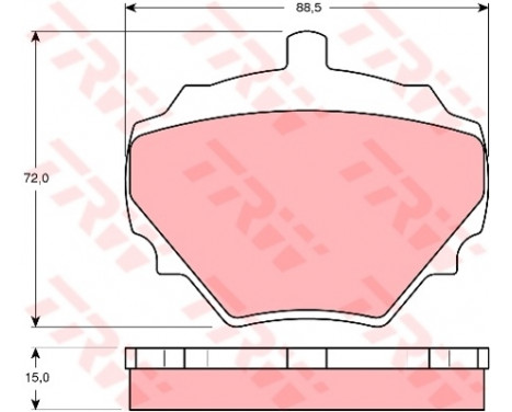 Brake Pad Set, disc brake GDB974 TRW