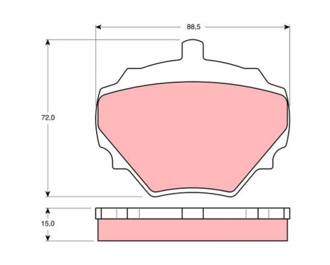 Brake Pad Set, disc brake GDB974 TRW, Image 2