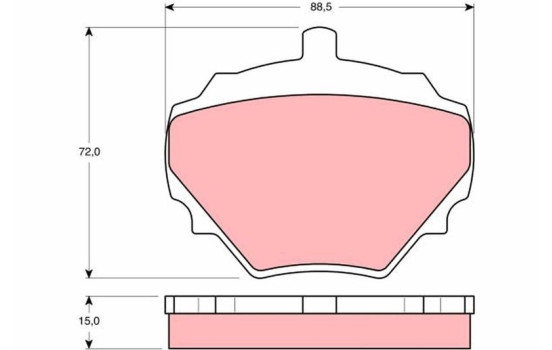Brake Pad Set, disc brake GDB974 TRW, Image 2