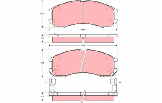 Brake Pad Set, disc brake GDB981 TRW, Image 2