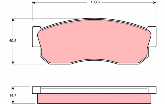 Brake Pad Set, disc brake GDB988 TRW, Image 2