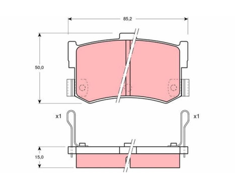 Brake Pad Set, disc brake GDB994 TRW, Image 2