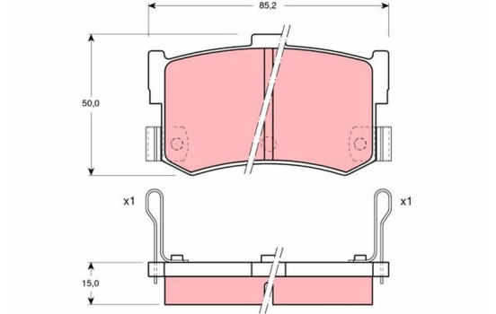 Brake Pad Set, disc brake GDB994 TRW, Image 2