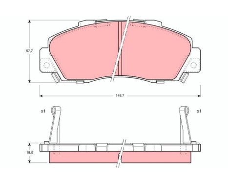 Brake Pad Set, disc brake GDB995 TRW, Image 2