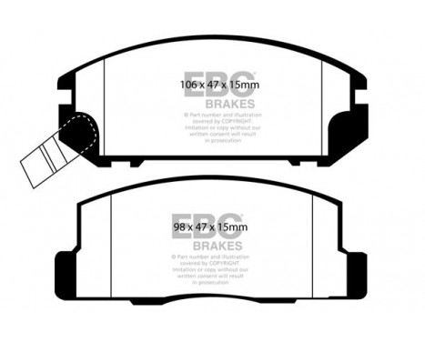 Brake Pad Set, disc brake Greenstuff DP21107 EBC, Image 4