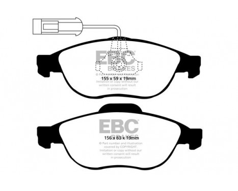 Brake Pad Set, disc brake Greenstuff DP21153 EBC, Image 4