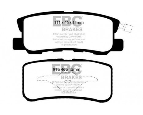 Brake Pad Set, disc brake Greenstuff DP21407 EBC, Image 4