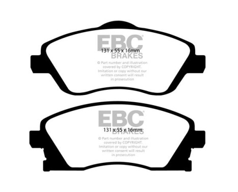 Brake Pad Set, disc brake Greenstuff DP21476 EBC, Image 4