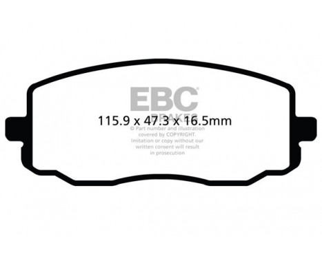 Brake Pad Set, disc brake Greenstuff DP22050 EBC, Image 4
