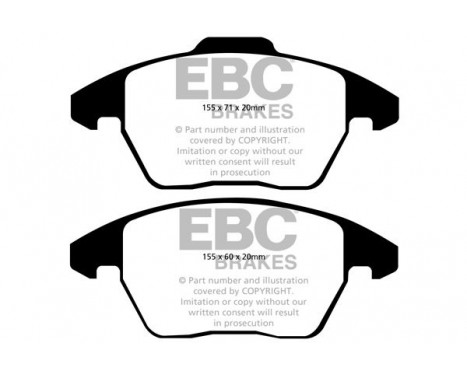 Brake Pad Set, disc brake Greenstuff DP22052 EBC, Image 4