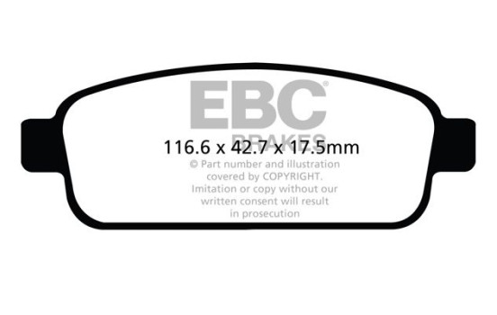 Brake Pad Set, disc brake Greenstuff DP22066 EBC, Image 4