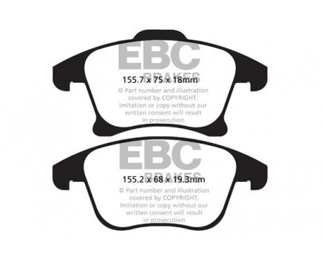 Brake Pad Set, disc brake Greenstuff DP22159 EBC, Image 4