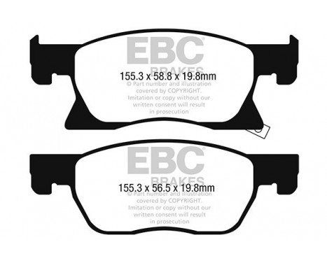 Brake Pad Set, disc brake Greenstuff DP22266 EBC, Image 4