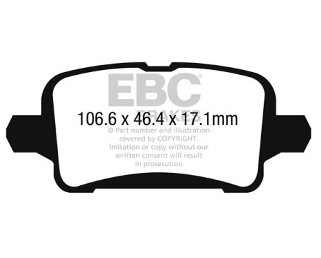 Brake Pad Set, disc brake Greenstuff DP22268 EBC, Image 4