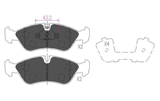 Brake Pad Set, disc brake KBP-1004 Kavo parts, Image 2