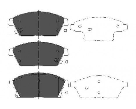 Brake Pad Set, disc brake KBP-1014 Kavo parts