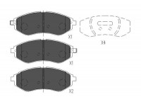 Brake Pad Set, disc brake KBP-1019 Kavo parts