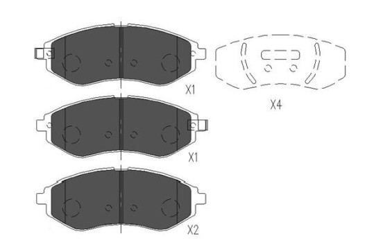 Brake Pad Set, disc brake KBP-1019 Kavo parts
