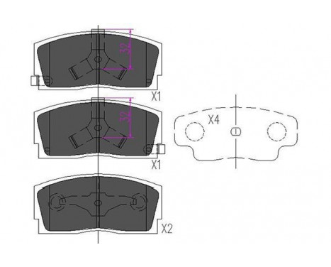 Brake Pad Set, disc brake KBP-1501 Kavo parts, Image 2