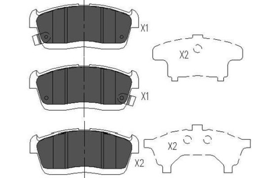 Brake Pad Set, disc brake KBP-1515 Kavo parts
