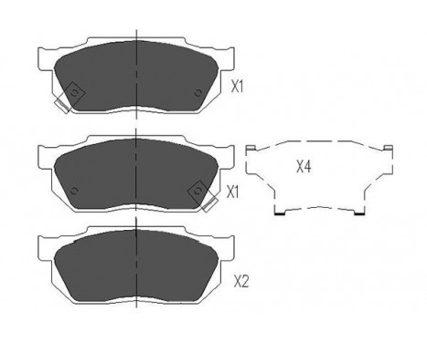 Brake Pad Set, disc brake KBP-2001 Kavo parts