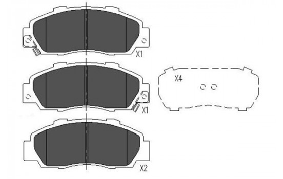 Brake Pad Set, disc brake KBP-2002 Kavo parts