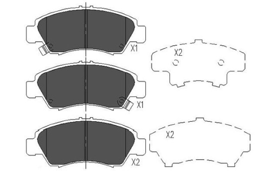 Brake Pad Set, disc brake KBP-2004 Kavo parts