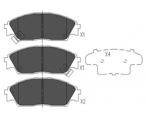 Brake Pad Set, disc brake KBP-2022 Kavo parts, Image 2