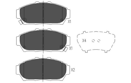 Brake Pad Set, disc brake KBP-2030 Kavo parts