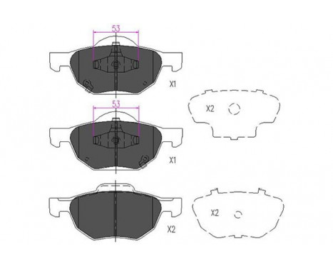 Brake Pad Set, disc brake KBP-2036 Kavo parts