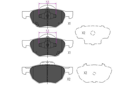 Brake Pad Set, disc brake KBP-2036 Kavo parts