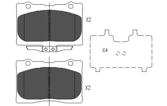 Brake Pad Set, disc brake KBP-2039 Kavo parts, Image 2
