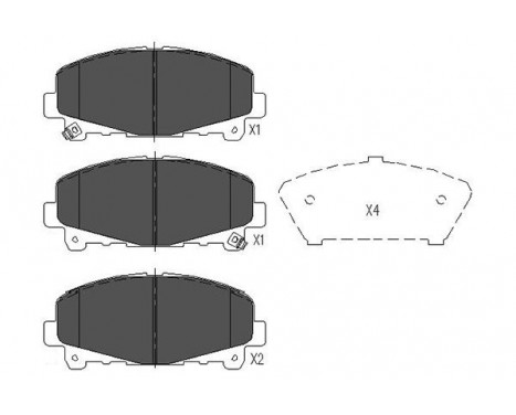 Brake Pad Set, disc brake KBP-2050 Kavo parts