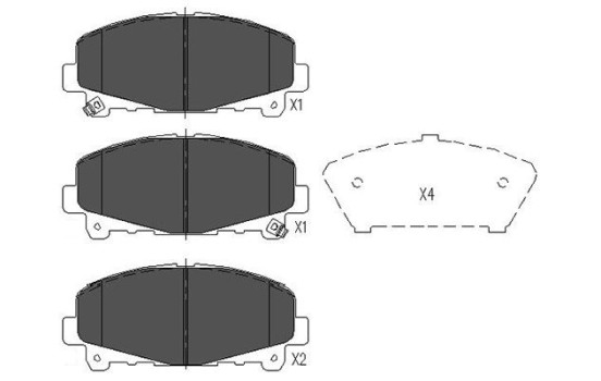 Brake Pad Set, disc brake KBP-2050 Kavo parts
