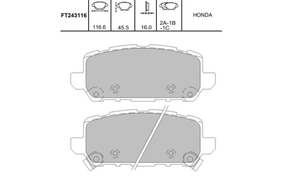 Brake Pad Set, disc brake KBP-2065 Kavo parts