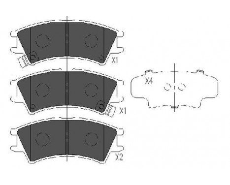 Brake Pad Set, disc brake KBP-3004 Kavo parts