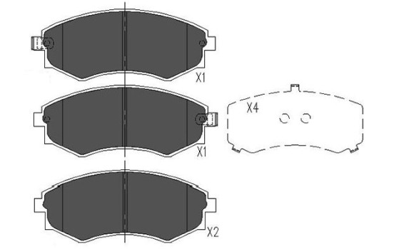 Brake Pad Set, disc brake KBP-3027 Kavo parts