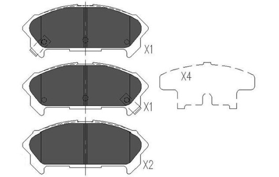 Brake Pad Set, disc brake KBP-3510 Kavo parts, Image 2