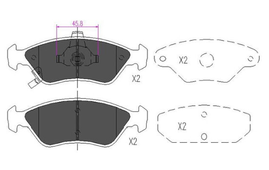 Brake Pad Set, disc brake KBP-4009 Kavo parts