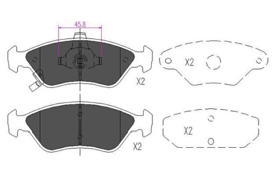 Brake Pad Set, disc brake KBP-4009 Kavo parts, Image 2