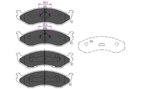 Brake Pad Set, disc brake KBP-4016 Kavo parts