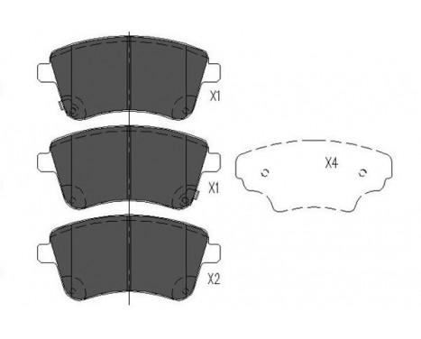 Brake Pad Set, disc brake KBP-4028 Kavo parts