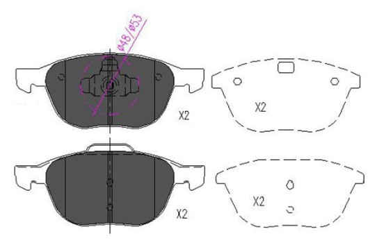 Brake Pad Set, disc brake KBP-4513 Kavo parts
