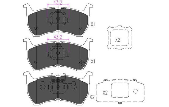Brake Pad Set, disc brake KBP-4519 Kavo parts