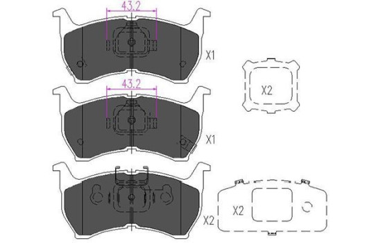 Brake Pad Set, disc brake KBP-4519 Kavo parts, Image 2