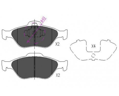 Brake Pad Set, disc brake KBP-4545 Kavo parts