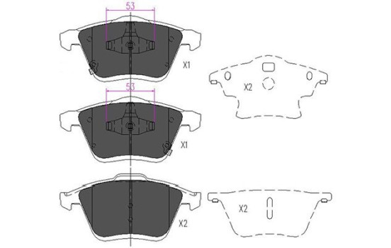 Brake Pad Set, disc brake KBP-4553 Kavo parts