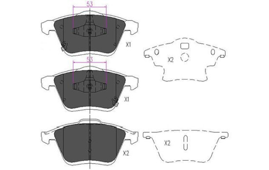 Brake Pad Set, disc brake KBP-4553 Kavo parts, Image 2